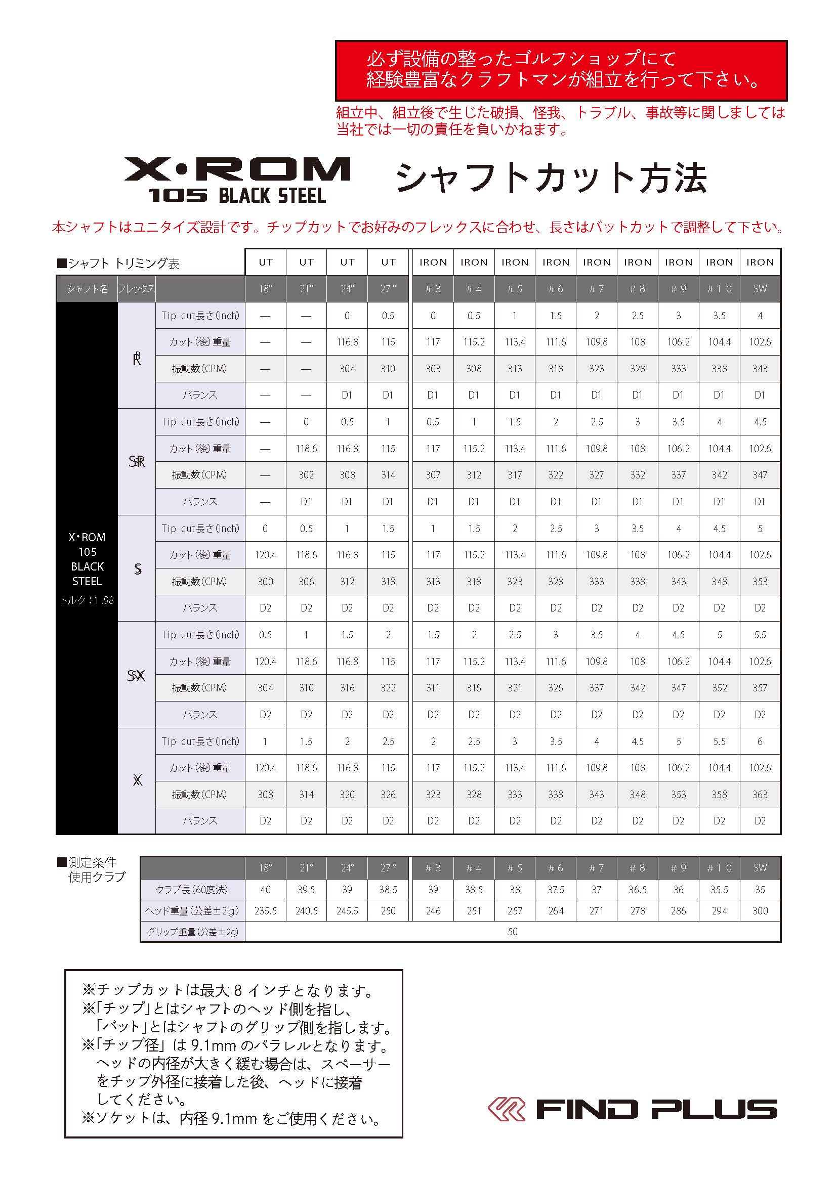 フレックス：R】 X・ROM 105 BLACK- – ゴルフ用品／ファインドプラス